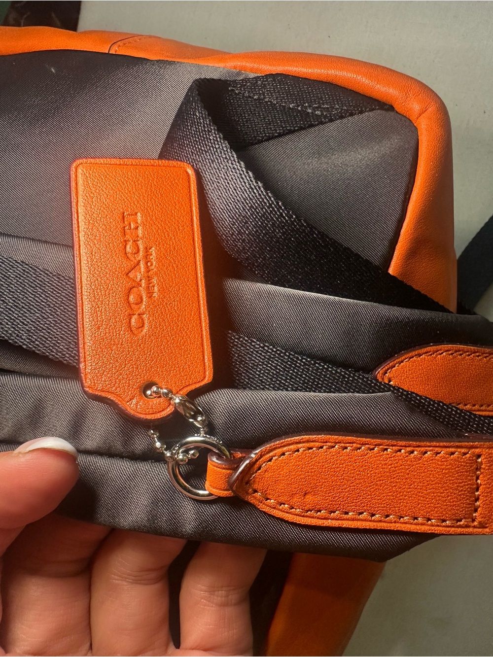 NWT Coach Signature Canvas Backpack with Orange Trim - Picture 11 of 11